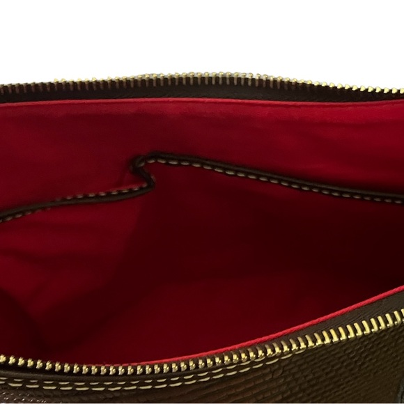 Dooney and Bourke chestnut and brown lizard embossed tmoro leather handbag tote - Picture 6 of 12